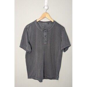 Toad&Co Mens Primo Gray Large Short Sleeve Henley Shirt Casual Everyday Top